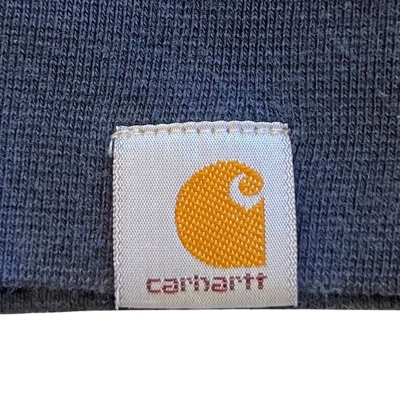 Carhartt Quarter Zip Relaxed Fit Long Sleeve Pullover Cotton Navy Blue Small S - Picture 13 of 15